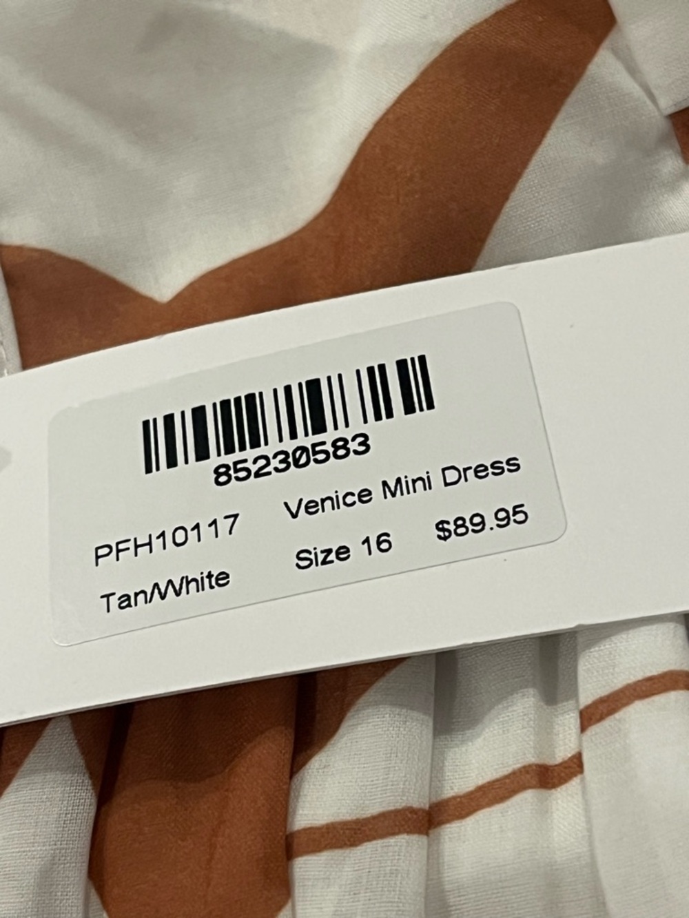 BILLY J Venice mini dress in White/Tan NWT - Picture 10 of 11